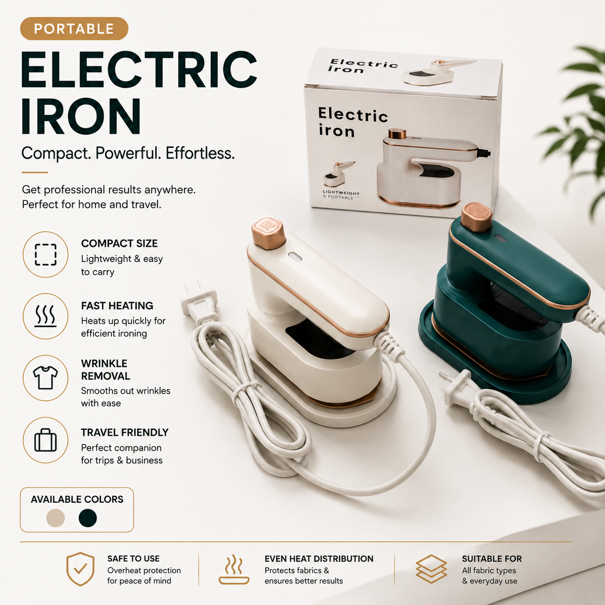 Portable Electric Iron – Compact & Powerful Travel Iron