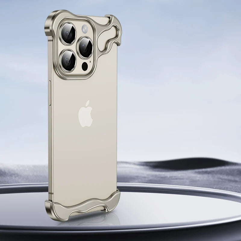 Metallic Anti-fall iPhone Case with Protective Lens