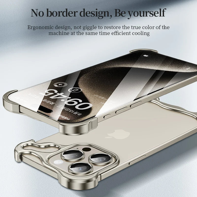 Metallic Anti-fall iPhone Case with Protective Lens