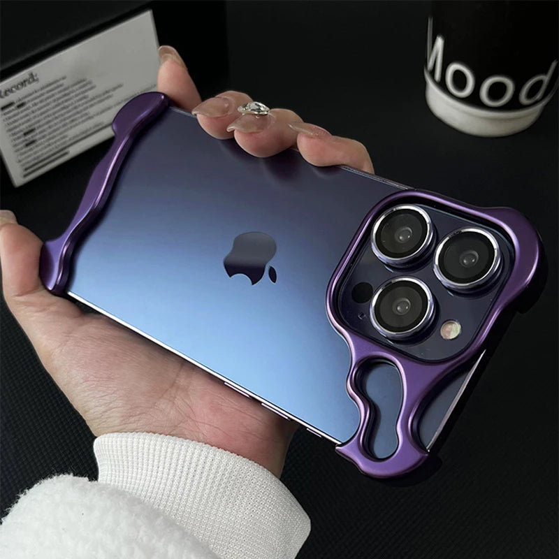 Metallic Anti-fall iPhone Case with Protective Lens