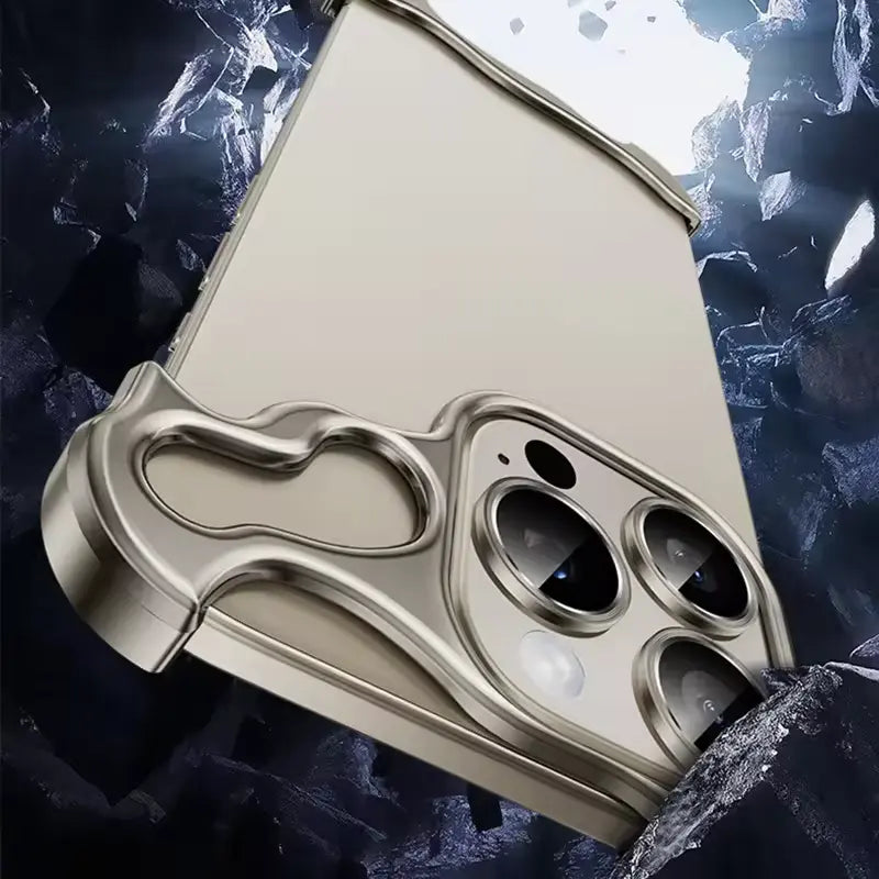 Metallic Anti-fall iPhone Case with Protective Lens